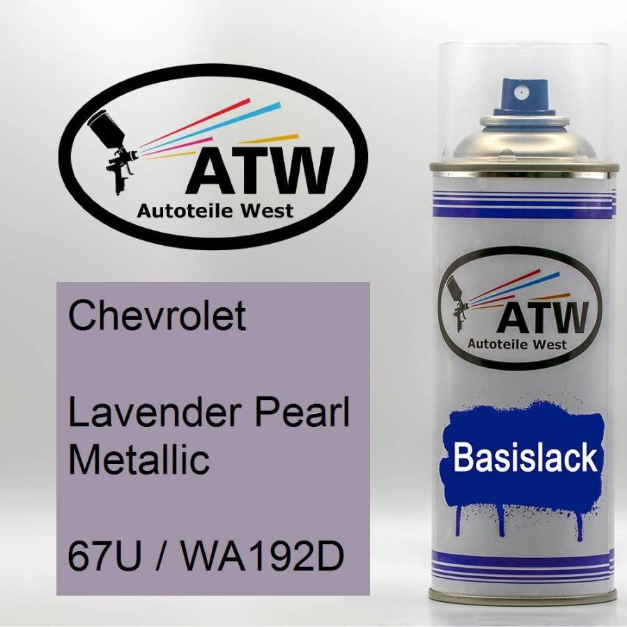 Chevrolet, Lavender Pearl Metallic, 67U / WA192D: 400ml Sprühdose, von ATW Autoteile West.